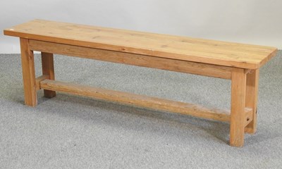 Lot 468 - A modern rustic oak bench