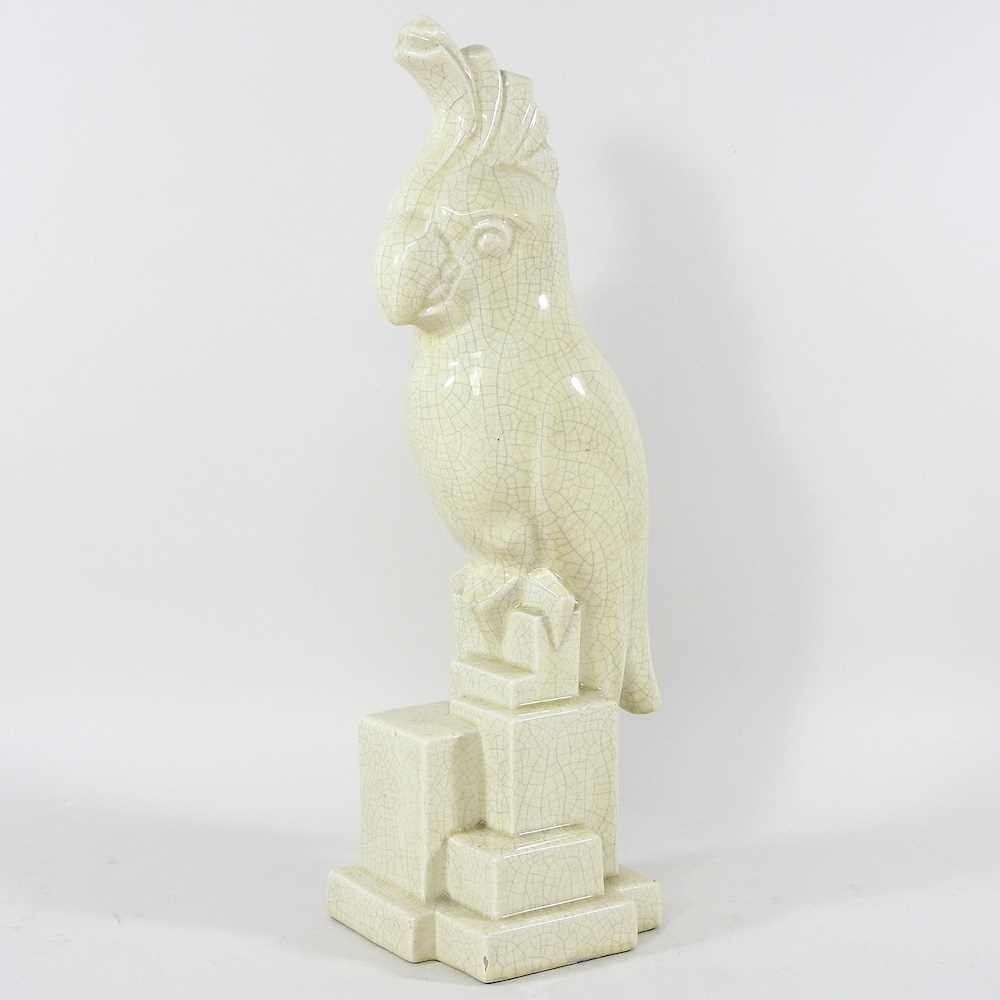 Lot 95 - A French 1930's pottery cockatoo
