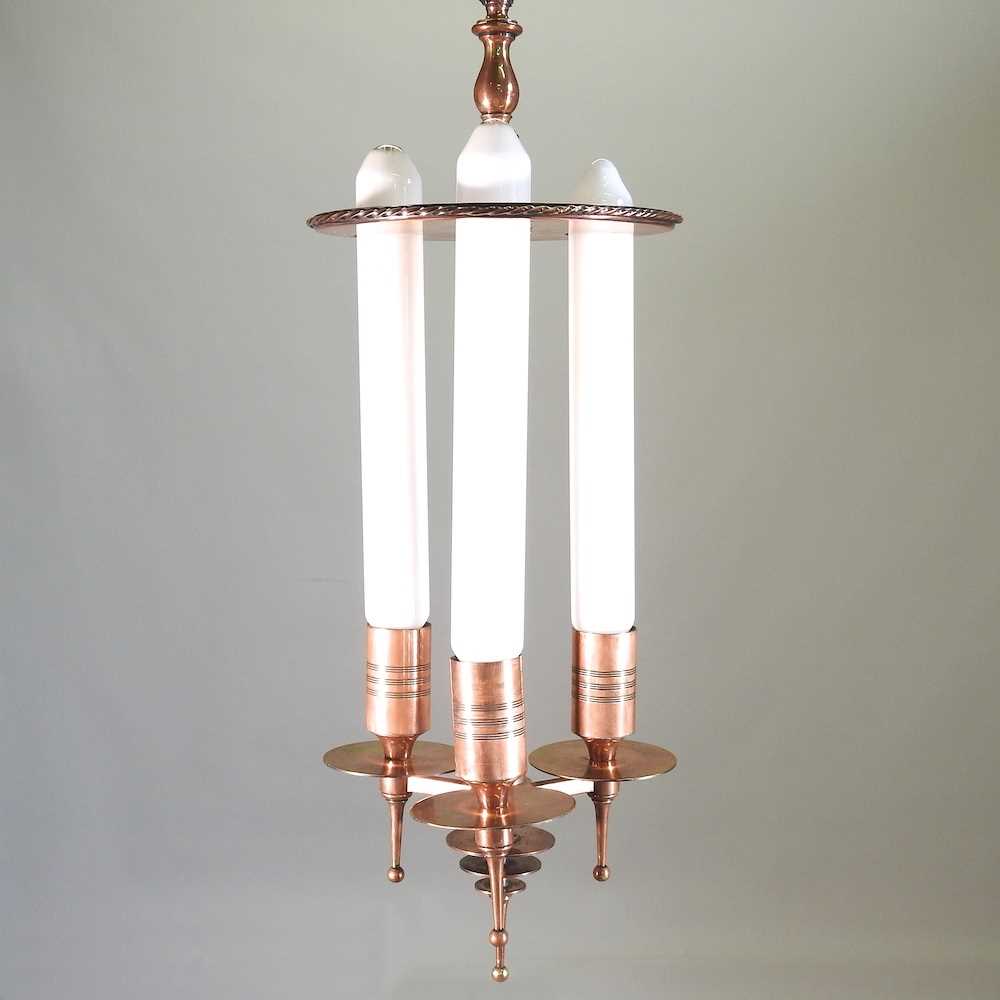 Lot 101 - An Art Deco copper light