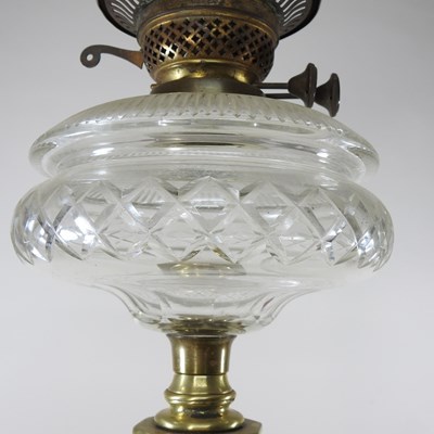 Lot 69 - A 19th century brass oil lamp