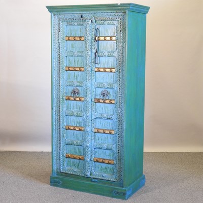 Lot 691 - An Indian painted hardwood cabinet