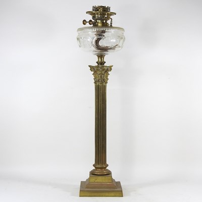 Lot 62 - A Victorian brass oil lamp