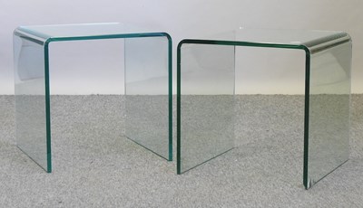 Lot 696 - A pair of contemporary curved glass occasional tables