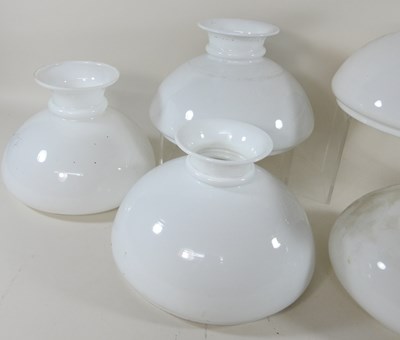 Lot 661 - Six glass oil lamp shades