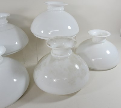 Lot 661 - Six glass oil lamp shades