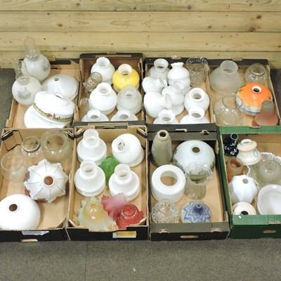 Lot 369 - A large collection of oil lamp shades