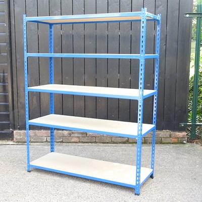 Lot 599 - A metal shelving unit