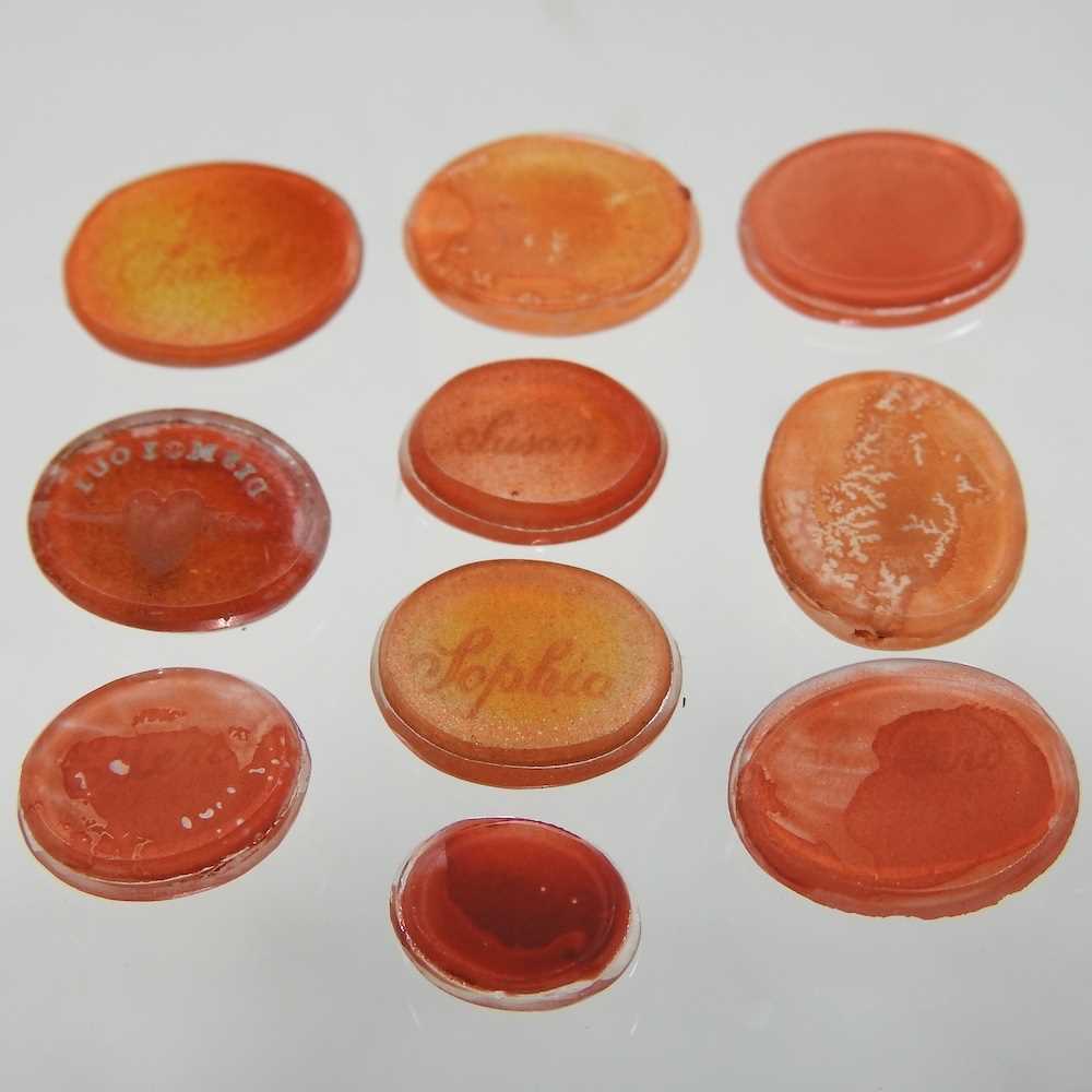 Lot 192 - A collection of ten 19th century intaglio seals