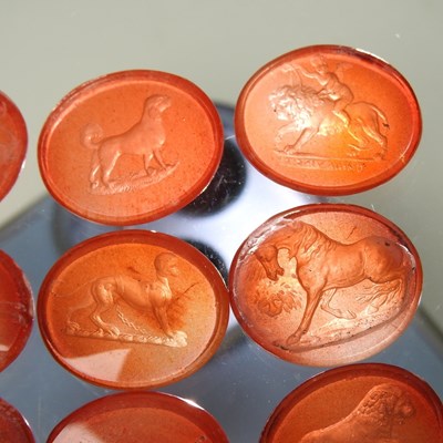 Lot 90 - A collection of ten 19th century intaglio seals
