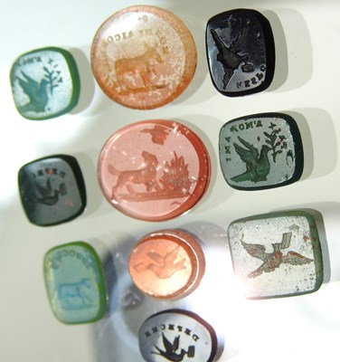 Lot 87 - A collection of ten 19th century intaglio seals