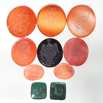 Lot 85 - A collection of ten 19th century intaglio seals