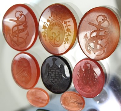 Lot 85 - A collection of ten 19th century intaglio seals