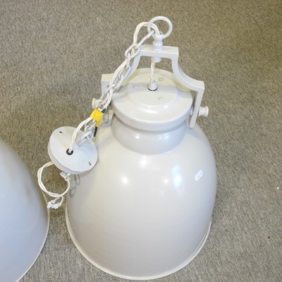 Lot 424 - A pair of Jim Lawrence Lexington painted metal pendant ceiling lights