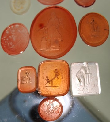 Lot 128 - A collection of ten 19th century intaglio seals