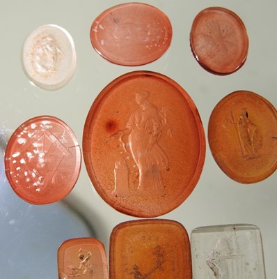 Lot 128 - A collection of ten 19th century intaglio seals