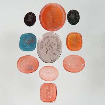 Lot 250 - A collection of ten 19th century  intaglio seals