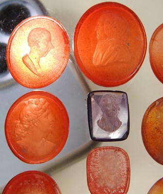 Lot 107 - A collection of ten 19th century intaglio seals