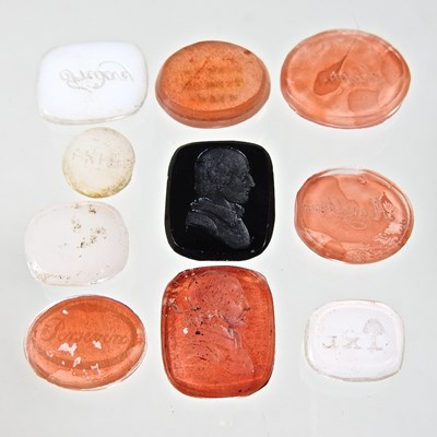 Lot 47 - A collection of ten 19th century intaglio seals