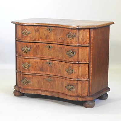 Lot 158 - An 18th century Dutch walnut serpentine chest
