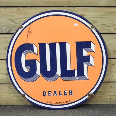 Lot 421 - A Gulf enamel sign