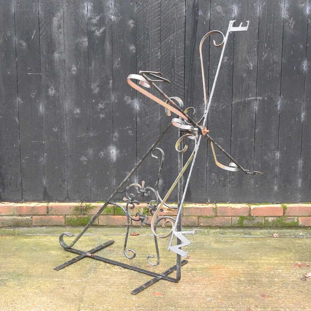 Lot 3 - A black painted wrought iron weather vane
