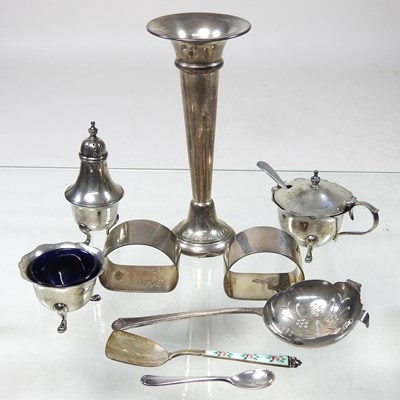 Lot 225 - A collection of silver condiments