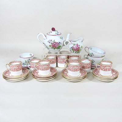 Lot 384 - A Crown Staffordshire part coffee service