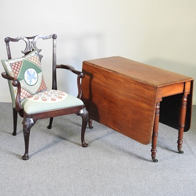 Lot 709 - A 19th century pembroke table and chair