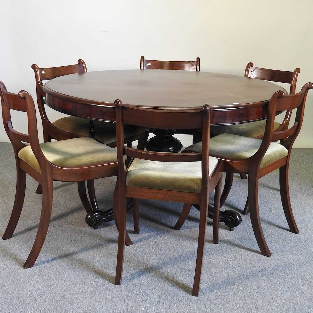 Lot 401 - A Victorian table and six chairs