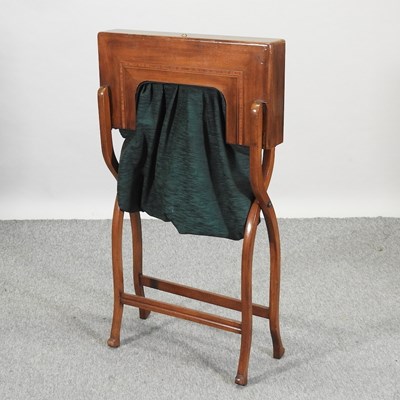 Lot 603 - An Edwardian folding ladies sewing table