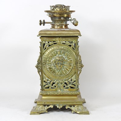 Lot 251 - A brass patent oil lamp base