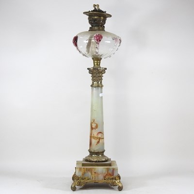 Lot 343 - An early 20th century oil lamp