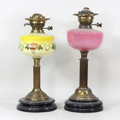 Lot 456 - Two 19th century oil lamps