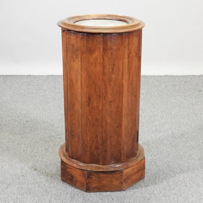 Lot 478 - A 19th century marble top cylinder pot cupboard