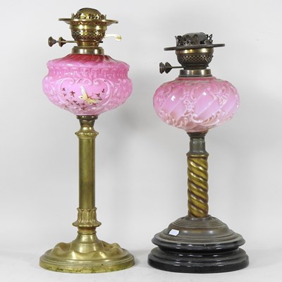 Lot 684 - Two 19th century oil lamps