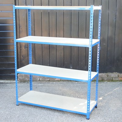 Lot 565 - A metal shelving unit