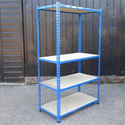 Lot 380 - A metal shelving unit