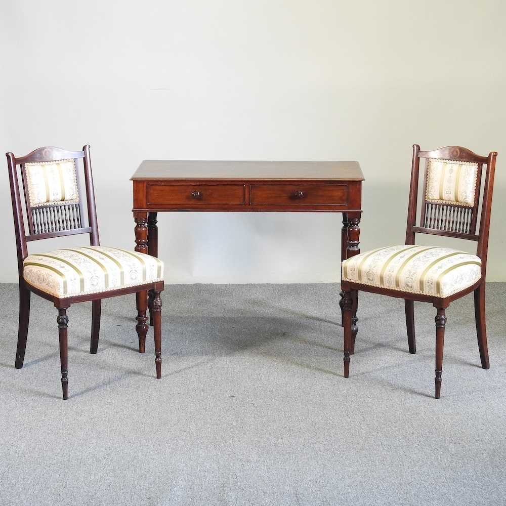 Lot 379 - A Victorian table and chairs