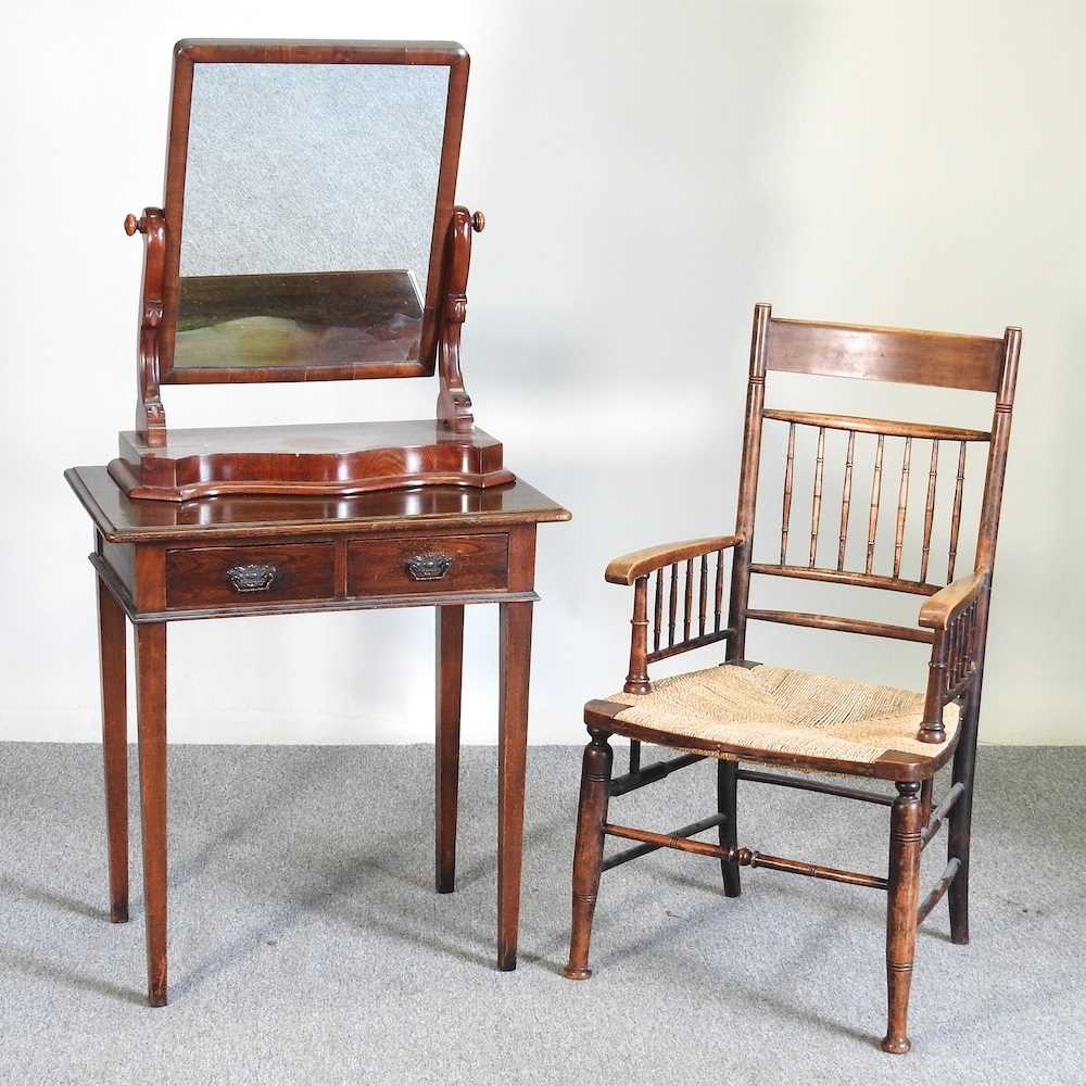 Lot 587 - An Edwardian side table and chairs