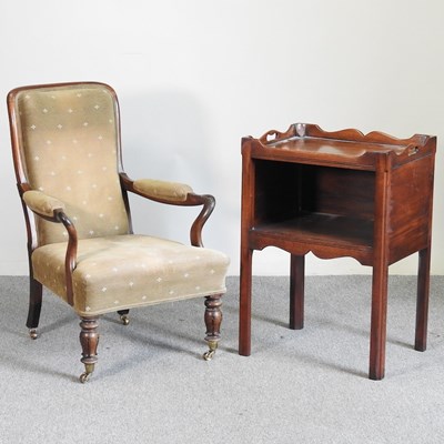 Lot 383 - A Victorian armchair and cabinet