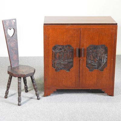 Lot 486 - An Oriental cabinet and chair