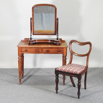 Lot 496 - A Victorian table, mirror and chair