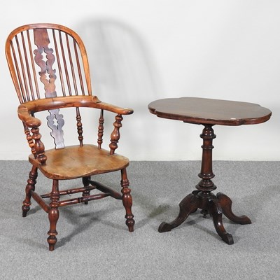 Lot 359 - A windsor chair and table