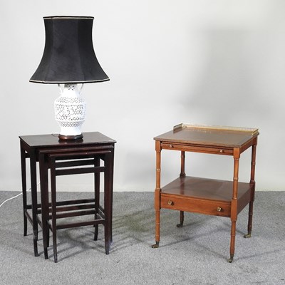 Lot 426 - Two tables and a lamp