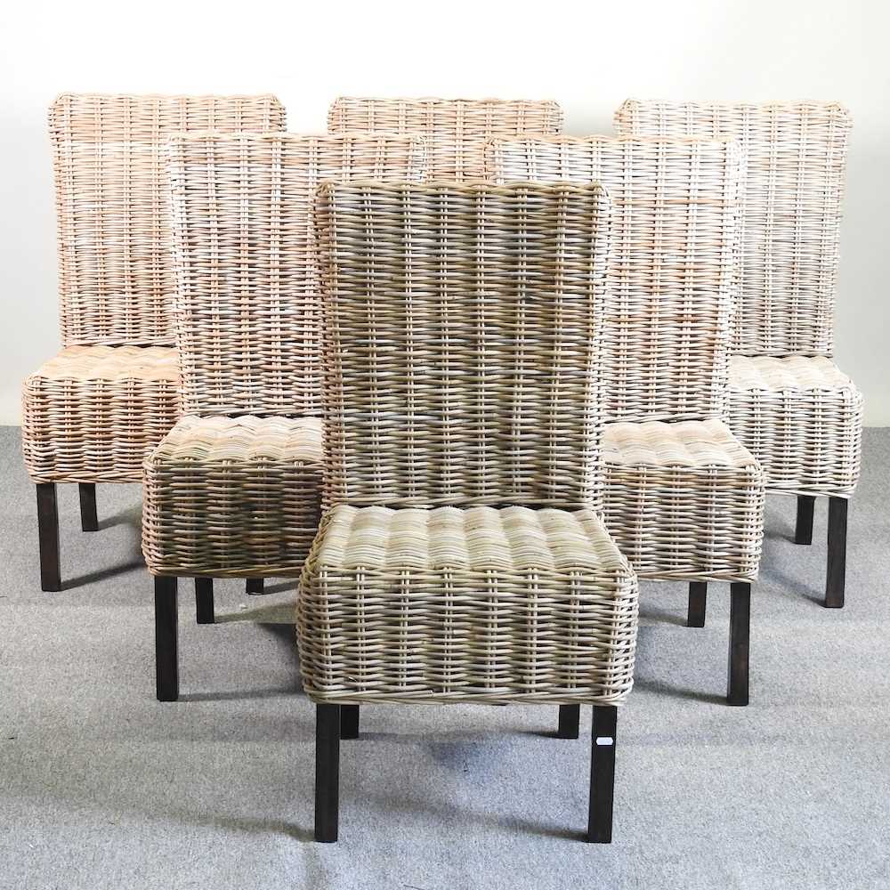 Lot 544 - A set of six Casa Bella woven high back dining...