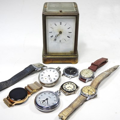 Lot 681 - Various watches and a clock