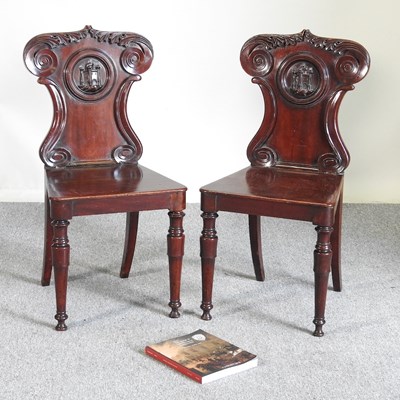 Lot 297 - A pair of Victorian hall chairs