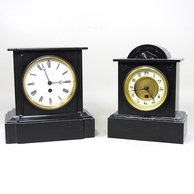 Lot 143 - Two Victorian slate clocks
