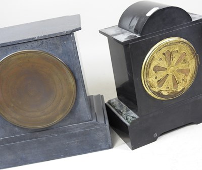 Lot 143 - Two Victorian slate clocks