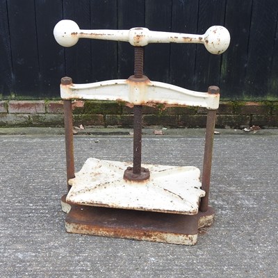 Lot 313 - A white painted cast iron press